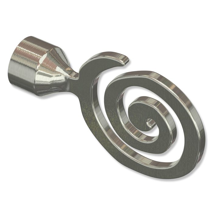 Endstücke für Gardinenstangen 20 in Stück) eBay Spirale mm | Edelstahl Optik (2 Ø
