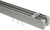 10212817-XX3932 Innenlauf Gardinenstange Deckenmontage Aluminium / Metall eckig 14x35 mm 2-läufig SMARTLINE (Universal) - Paxo Edelstahl-Optik / Weiß