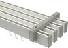 10212818-XX3239 Innenlauf Gardinenstange Deckenmontage Aluminium / Metall eckig 14x35 mm 4-läufig SMARTLINE - Paxo Weiß / Edelstahl-Optik