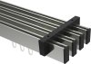 10212818-XX3928 Innenlauf Gardinenstange Deckenmontage Aluminium / Metall eckig 14x35 mm 4-läufig SMARTLINE - Paxo Edelstahl-Optik / Schwarz