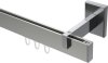 10212819-XX3912 Innenlauf Gardinenstange Aluminium / Metall eckig 14x35 mm SMARTLINE - Paxo Edelstahl-Optik / Chrom