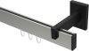 10212819-XX3928 Innenlauf Gardinenstange Aluminium / Metall eckig 14x35 mm SMARTLINE - Paxo Edelstahl-Optik / Schwarz