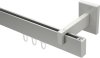 10212819-XX3932 Innenlauf Gardinenstange Aluminium / Metall eckig 14x35 mm SMARTLINE - Paxo Edelstahl-Optik / Weiß