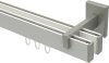 10212821-XX3239 Innenlauf Gardinenstange Aluminium / Metall eckig 14x35 mm 2-läufig SMARTLINE - Paxo Weiß / Edelstahl-Optik