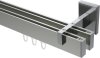 10212821-XX3912 Innenlauf Gardinenstange Aluminium / Metall eckig 14x35 mm 2-läufig SMARTLINE - Paxo Edelstahl-Optik / Chrom