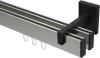 10212821-XX3928 Innenlauf Gardinenstange Aluminium / Metall eckig 14x35 mm 2-läufig SMARTLINE - Paxo Edelstahl-Optik / Schwarz