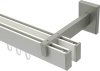 10212822-XX3239 Innenlauf Gardinenstange Aluminium / Metall eckig 14x35 mm 2-läufig SMARTLINE - Paxo Weiß / Edelstahl-Optik (WA lang)