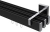 10212823-XX2812 Innenlauf Gardinenstange Aluminium / Metall eckig 14x35 mm 3-läufig SMARTLINE - Paxo Schwarz / Chrom