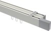 10212917-XX3212 Innenlauf Gardinenstange Deckenmontage Aluminium / Metall eckig 14x35 mm 2-läufig SMARTLINE (Universal) - Lox Weiß / Chrom