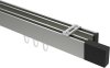 10212917-XX3928 Innenlauf Gardinenstange Deckenmontage Aluminium / Metall eckig 14x35 mm 2-läufig SMARTLINE (Universal) - Lox Edelstahl-Optik / Schwarz