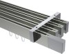 10212918-XX3912 Innenlauf Gardinenstange Deckenmontage Aluminium / Metall eckig 14x35 mm 4-läufig SMARTLINE - Lox Edelstahl-Optik / Chrom