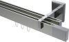 10212921-XX3912 Innenlauf Gardinenstange Aluminium / Metall eckig 14x35 mm 2-läufig SMARTLINE - Lox Edelstahl-Optik / Chrom