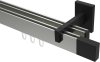 10212921-XX3928 Innenlauf Gardinenstange Aluminium / Metall eckig 14x35 mm 2-läufig SMARTLINE - Lox Edelstahl-Optik / Schwarz