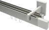 10212921-XX3932 Innenlauf Gardinenstange Aluminium / Metall eckig 14x35 mm 2-läufig SMARTLINE - Lox Edelstahl-Optik / Weiß