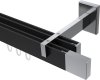 10212922-XX2812 Innenlauf Gardinenstange Aluminium / Metall eckig 14x35 mm 2-läufig SMARTLINE - Lox Schwarz / Chrom (WA lang)