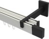 10212922-XX3228 Innenlauf Gardinenstange Aluminium / Metall eckig 14x35 mm 2-läufig SMARTLINE - Lox Weiß / Schwarz (WA lang)