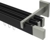 10212924-XX2839 Innenlauf Gardinenstange Aluminium / Metall eckig 14x35 mm 3-läufig SMARTLINE - Lox Schwarz / Edelstahl-Optik (WA lang)