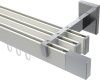 10212924-XX3212 Innenlauf Gardinenstange Aluminium / Metall eckig 14x35 mm 3-läufig SMARTLINE - Lox Weiß / Chrom (WA lang)