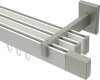 10212924-XX3239 Innenlauf Gardinenstange Aluminium / Metall eckig 14x35 mm 3-läufig SMARTLINE - Lox Weiß / Edelstahl-Optik (WA lang)