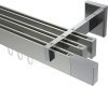 10212924-XX3912 Innenlauf Gardinenstange Aluminium / Metall eckig 14x35 mm 3-läufig SMARTLINE - Lox Edelstahl-Optik / Chrom (WA lang)