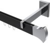 10213020-XX2812 Innenlauf Gardinenstange Aluminium / Metall eckig 14x35 mm SMARTLINE - Conex Schwarz / Chrom (WA lang)