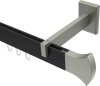 10213020-XX2839 Innenlauf Gardinenstange Aluminium / Metall eckig 14x35 mm SMARTLINE - Conex Schwarz / Edelstahl-Optik (WA lang)