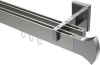 10213021-XX3912 Innenlauf Gardinenstange Aluminium / Metall eckig 14x35 mm 2-läufig SMARTLINE - Conex Edelstahl-Optik / Chrom