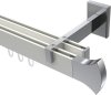 10213022-XX3212 Innenlauf Gardinenstange Aluminium / Metall eckig 14x35 mm 2-läufig SMARTLINE - Conex Weiß / Chrom (WA lang)