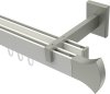 10213022-XX3239 Innenlauf Gardinenstange Aluminium / Metall eckig 14x35 mm 2-läufig SMARTLINE - Conex Weiß / Edelstahl-Optik (WA lang)