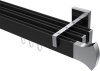 10213023-XX2812 Innenlauf Gardinenstange Aluminium / Metall eckig 14x35 mm 3-läufig SMARTLINE - Conex Schwarz / Chrom