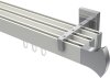 10213023-XX3212 Innenlauf Gardinenstange Aluminium / Metall eckig 14x35 mm 3-läufig SMARTLINE - Conex Weiß / Chrom