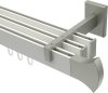 10213024-XX3239 Innenlauf Gardinenstange Aluminium / Metall eckig 14x35 mm 3-läufig SMARTLINE - Conex Weiß / Edelstahl-Optik (WA lang)