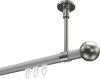 10213633-XX3239 Innenlauf Gardinenstange Aluminium / Metall 20 mm Ø SONETTE - Luino Weiß / Edelstahl-Optik