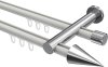  Innenlauf Gardinenstange Aluminium / Metall 20 mm Ø 2-läufig PLATON - Savio Weiß / Chrom