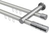  Innenlauf Gardinenstange Aluminium / Metall 20 mm Ø 2-läufig PLATON - Elanto Weiß / Chrom