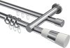 10223312-XX123212 Rundrohr-Innenlauf Gardinenstange Aluminium / Metall 20 mm Ø 2-läufig PLATON - Tanara Chrom