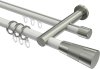 10223312-XX3239 Rundrohr-Innenlauf Gardinenstange Aluminium / Metall 20 mm Ø 2-läufig PLATON - Tanara Weiß / Edelstahl-Optik