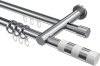 10223512-XX123212 Rundrohr-Innenlauf Gardinenstange Aluminium / Metall 20 mm Ø 2-läufig PLATON - Mavell Chrom