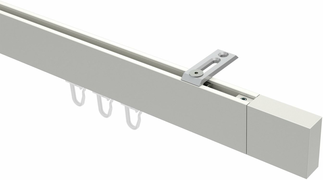 Weiß mm eckig SMARTLINE 14x35 - Deckenmontage Metall cm Innenlauf / (Universal) Lox 100 Aluminium Gardinenstange
