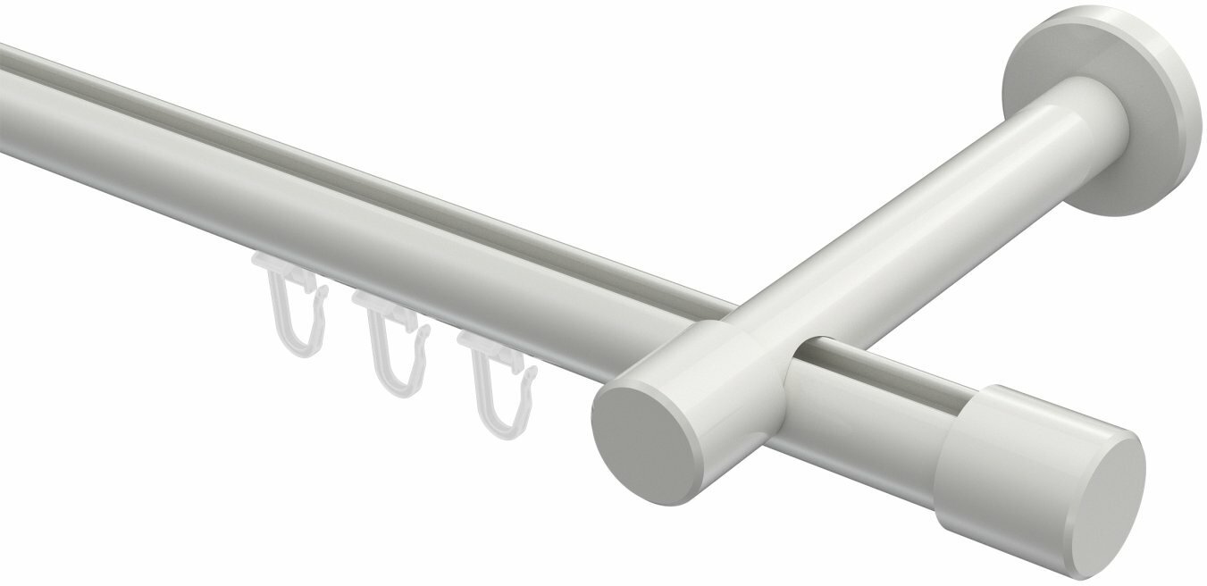 100 Innenlauf mm Metall PRESTIGE Gardinenstange Santo / Ø cm Aluminium - Weiß 20