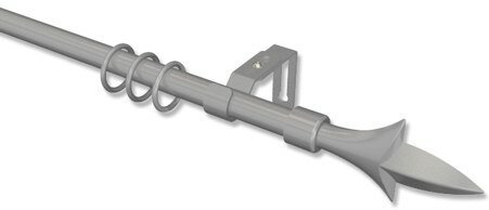 Gardinenstange Metall / Kunststoff 16 mm Ø SIMPA - Lily Silbergrau 200 cm