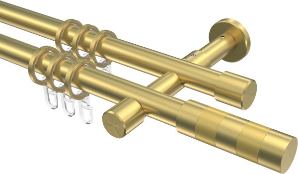 Gardinenstange Messing-Optik 20 mm Ø 2-läufig PRESTIGE - Mavell 100 cm