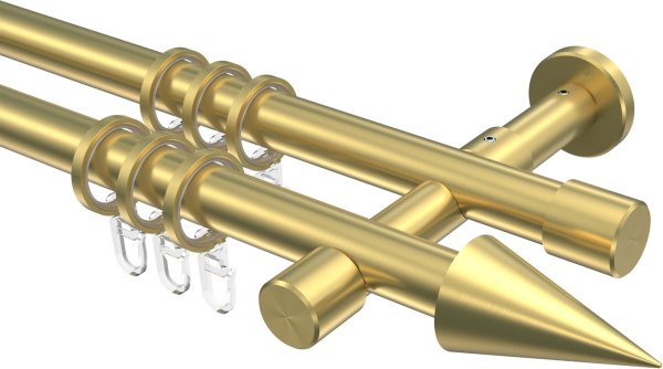 Gardinenstange Messing-Optik 20 mm Ø 2-läufig PRESTIGE - Savio 100 cm