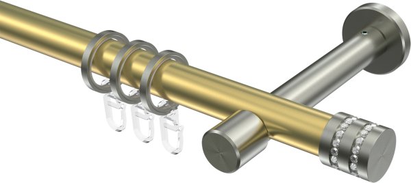 Gardinenstange Messing-Optik / Edelstahl-Optik 20 mm Ø PRESTIGE - Estana 100 cm