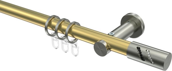 Gardinenstange Messing-Optik / Edelstahl-Optik 20 mm Ø PLATON - Zoena 100 cm