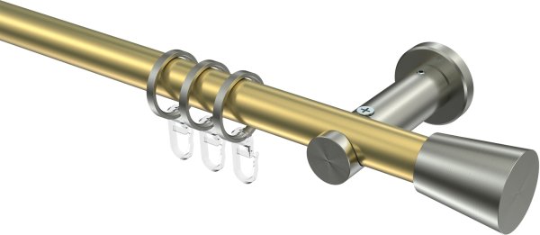Gardinenstange Messing-Optik / Edelstahl-Optik 20 mm Ø PLATON - Sitra 100 cm