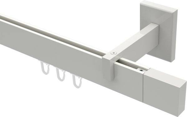 Innenlauf Gardinenstange Aluminium / Metall eckig 14x35 mm SMARTLINE - Lox Weiß 100 cm