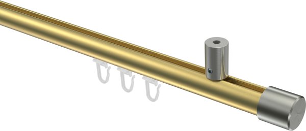 Innenlauf Gardinenstange Messing-Optik / Edelstahl-Optik 20 mm Ø SONIUS - Santo 100 cm