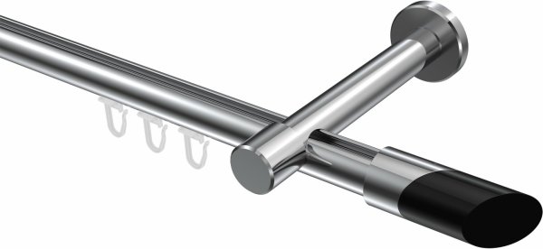 Innenlauf Gardinenstange Aluminium / Metall 20 mm Ø PRESTIGE - Verano Chrom 540 cm (3 x 180 cm)