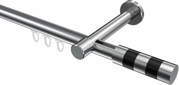 Innenlauf Gardinenstange Aluminium / Metall 20 mm Ø PRESTIGE - Mavell Chrom 180 cm